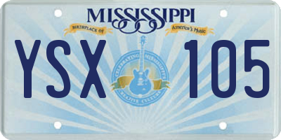 MS license plate YSX105