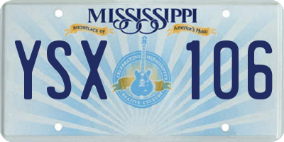 MS license plate YSX106