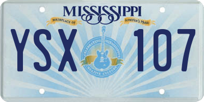 MS license plate YSX107