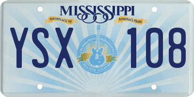 MS license plate YSX108