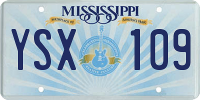 MS license plate YSX109