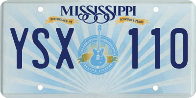 MS license plate YSX110