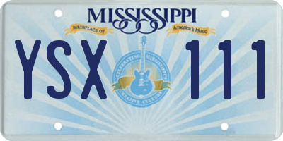MS license plate YSX111