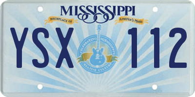 MS license plate YSX112