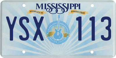 MS license plate YSX113