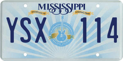 MS license plate YSX114