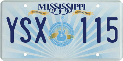 MS license plate YSX115