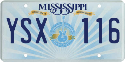 MS license plate YSX116