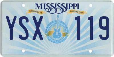 MS license plate YSX119