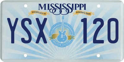 MS license plate YSX120