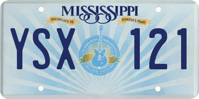 MS license plate YSX121