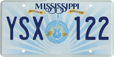 MS license plate YSX122