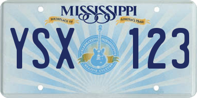 MS license plate YSX123
