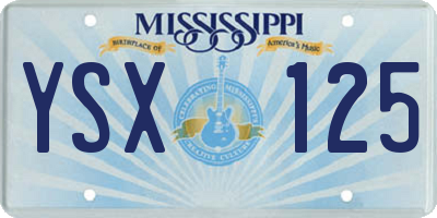MS license plate YSX125