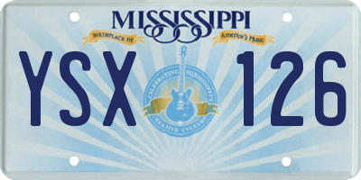 MS license plate YSX126