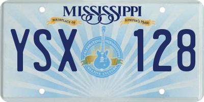 MS license plate YSX128