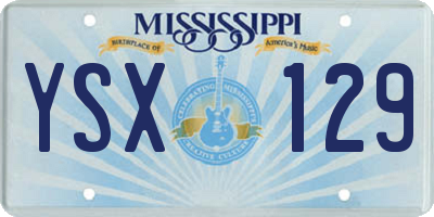 MS license plate YSX129