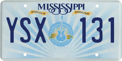 MS license plate YSX131