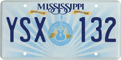 MS license plate YSX132