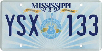 MS license plate YSX133