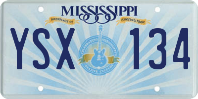 MS license plate YSX134