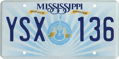 MS license plate YSX136