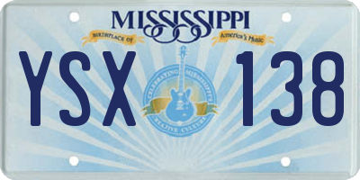 MS license plate YSX138