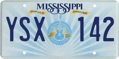 MS license plate YSX142