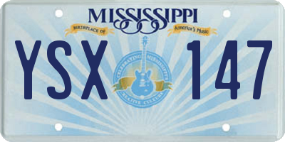 MS license plate YSX147