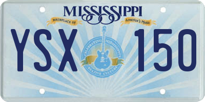 MS license plate YSX150
