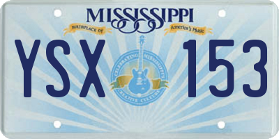 MS license plate YSX153