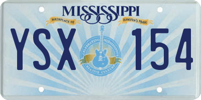 MS license plate YSX154