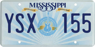 MS license plate YSX155