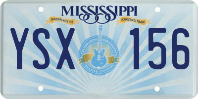 MS license plate YSX156