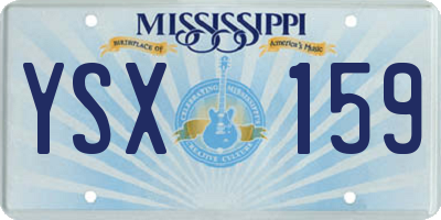MS license plate YSX159