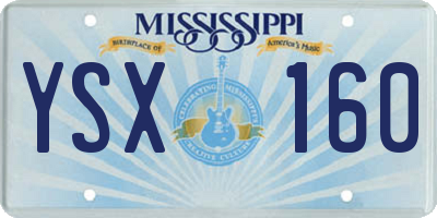 MS license plate YSX160