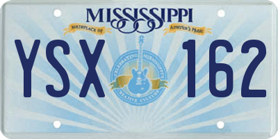 MS license plate YSX162