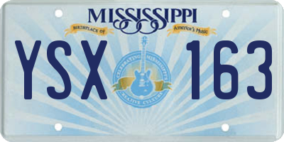 MS license plate YSX163