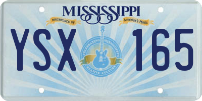 MS license plate YSX165