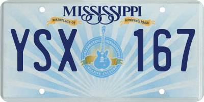MS license plate YSX167