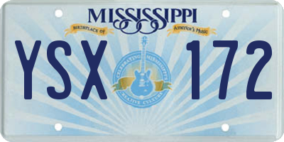 MS license plate YSX172