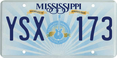 MS license plate YSX173