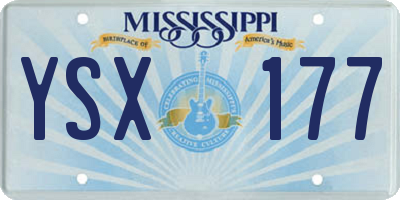 MS license plate YSX177