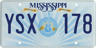 MS license plate YSX178