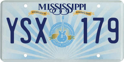 MS license plate YSX179