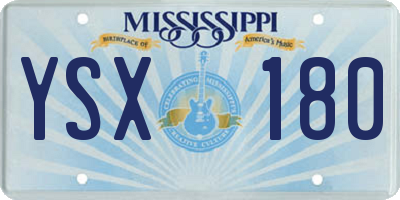 MS license plate YSX180