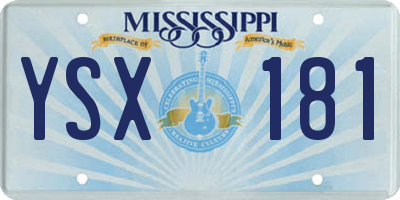 MS license plate YSX181