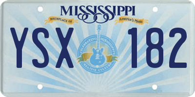 MS license plate YSX182