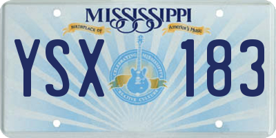 MS license plate YSX183