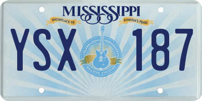 MS license plate YSX187